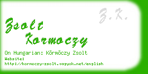 zsolt kormoczy business card